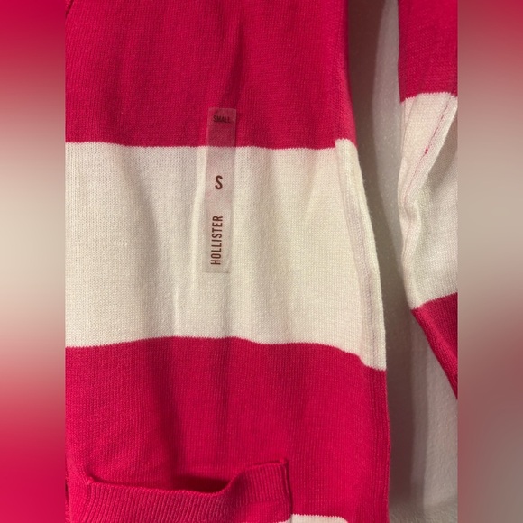 Hollister Pink and White Striped Cardigan - Picture 3 of 5